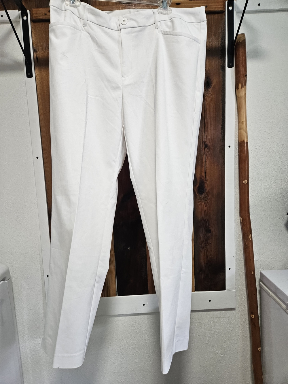 Christopher & Banks White Straight-Leg Trousers